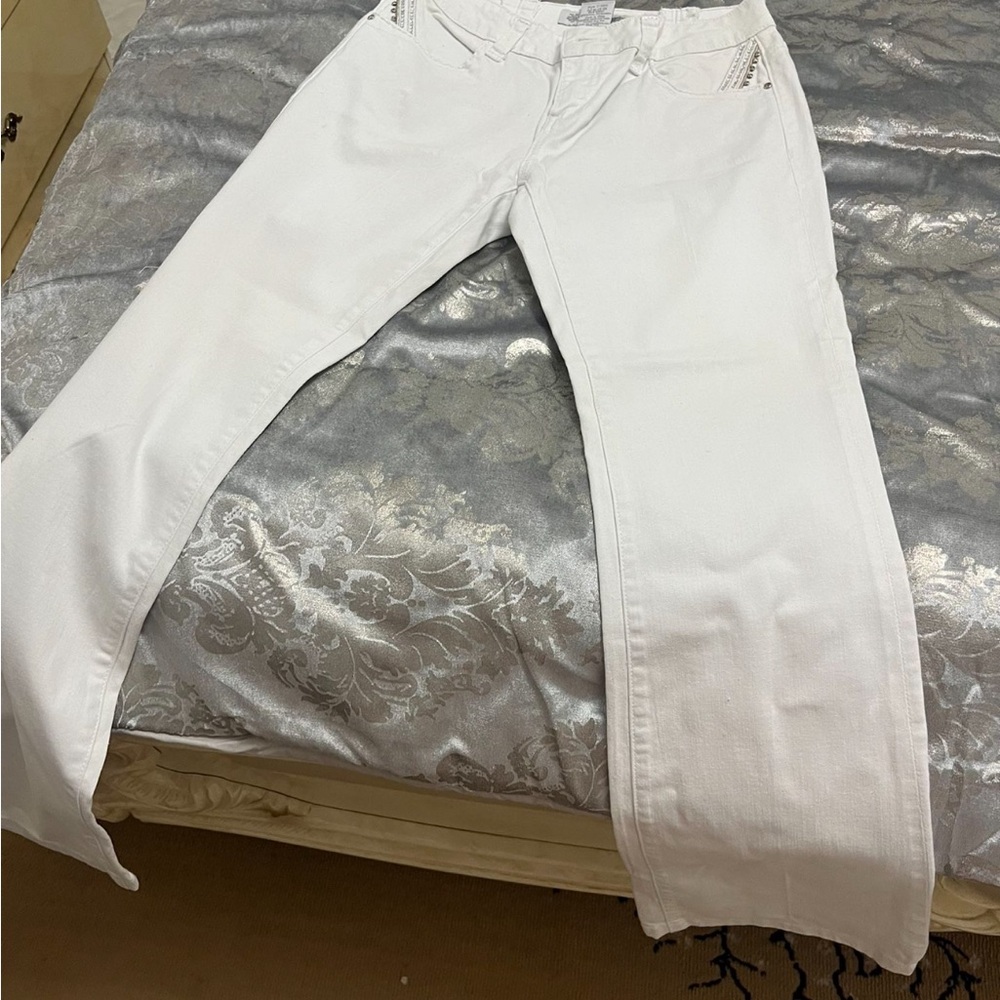 Cello White Wide Leg Flare Jeans